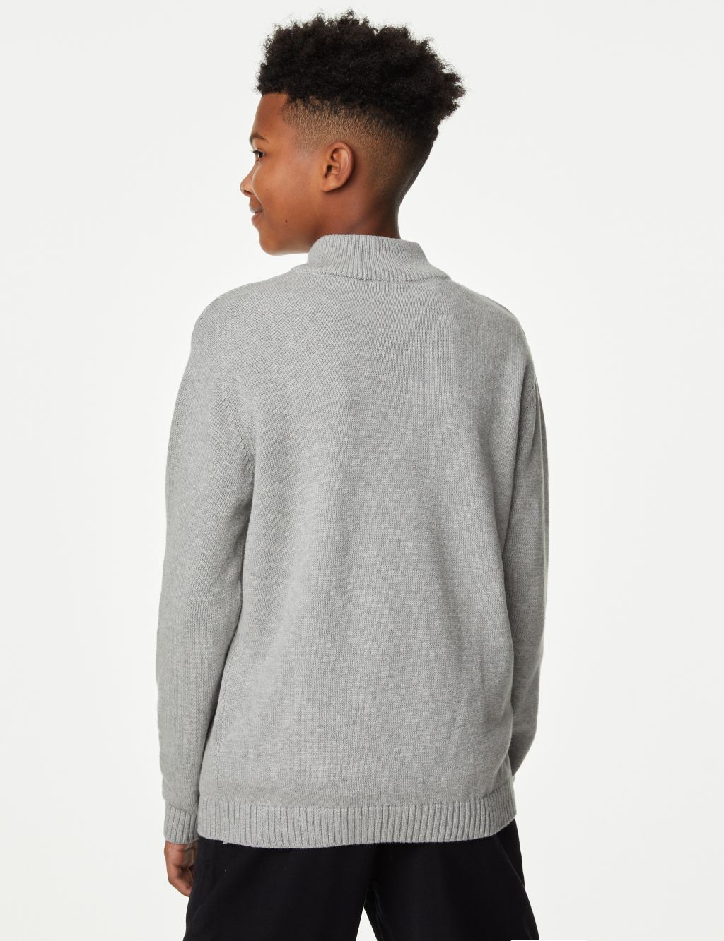 Pure Cotton Zip Knitted Jumper (6-16 Yrs) image 4