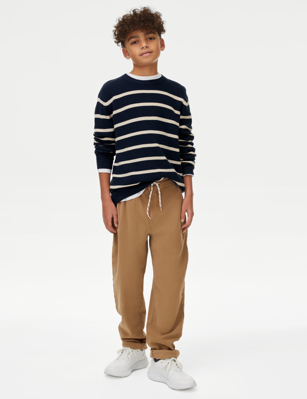 Pure Cotton Striped Knitted Jumper (6-16 Yrs) image 1