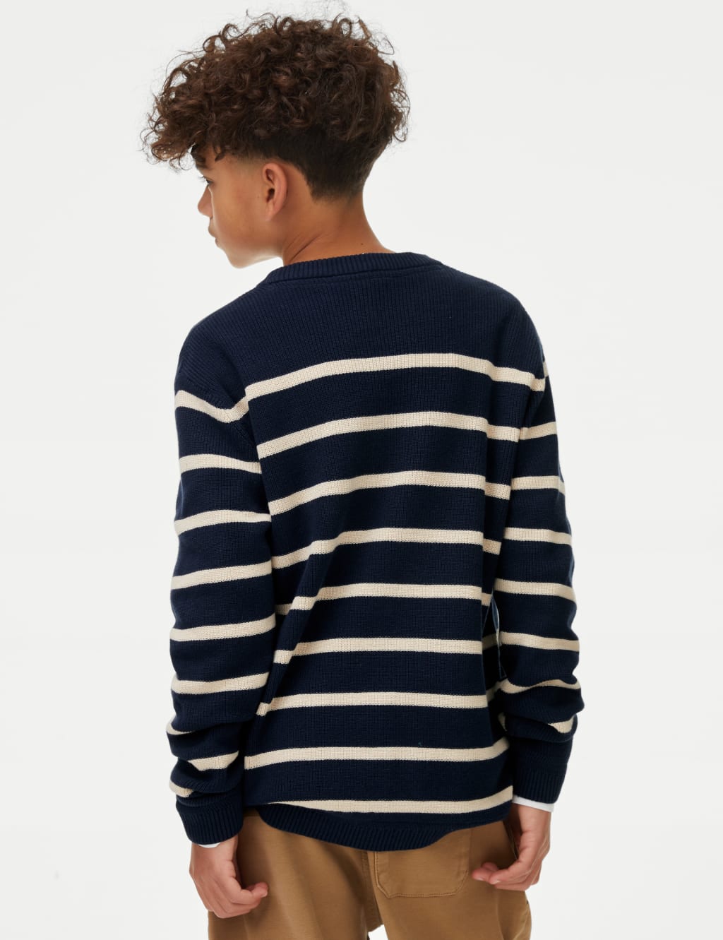 Pure Cotton Striped Knitted Jumper (6-16 Yrs) image 4