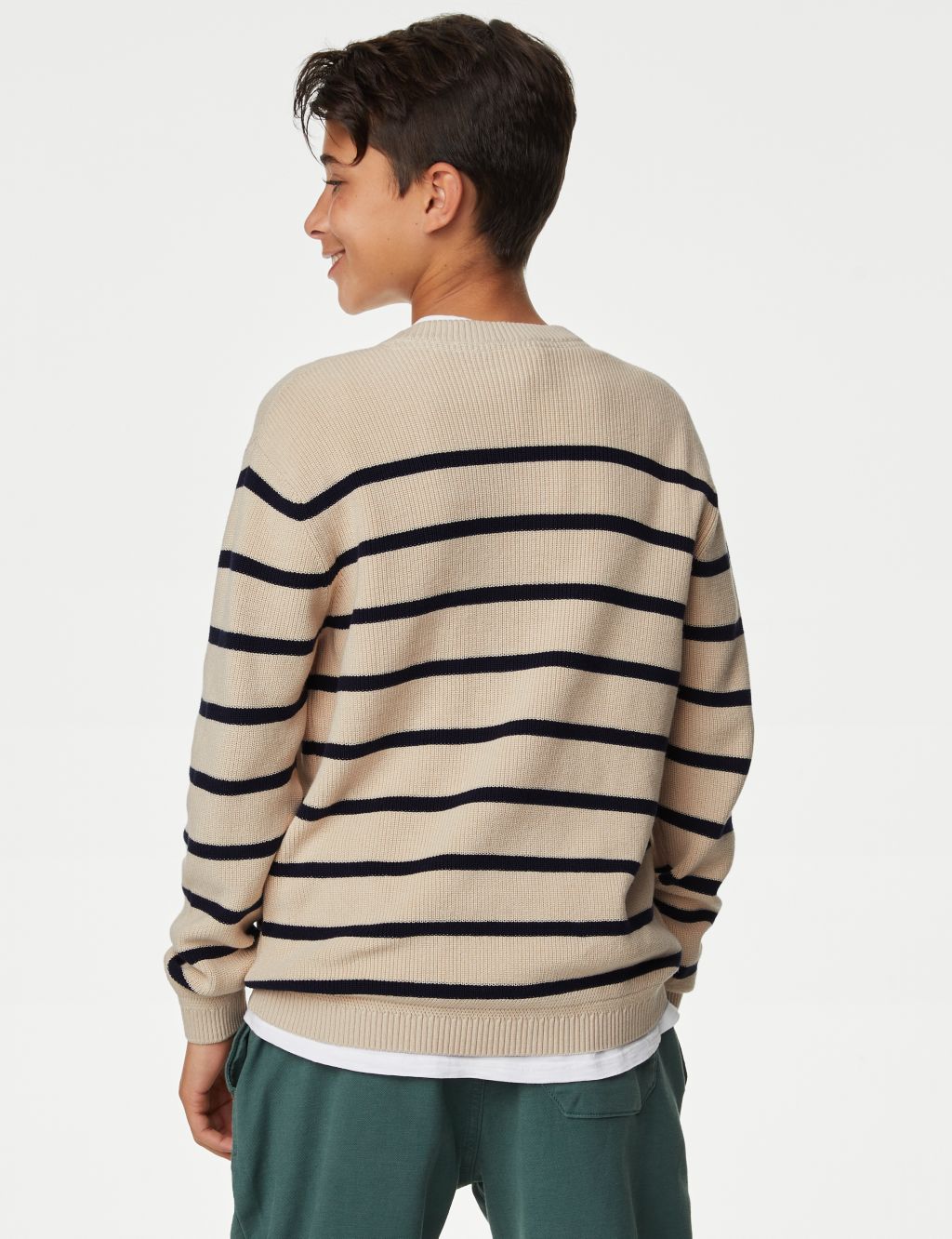 Pure Cotton Striped Knitted Jumper (6-16 Yrs) image 4