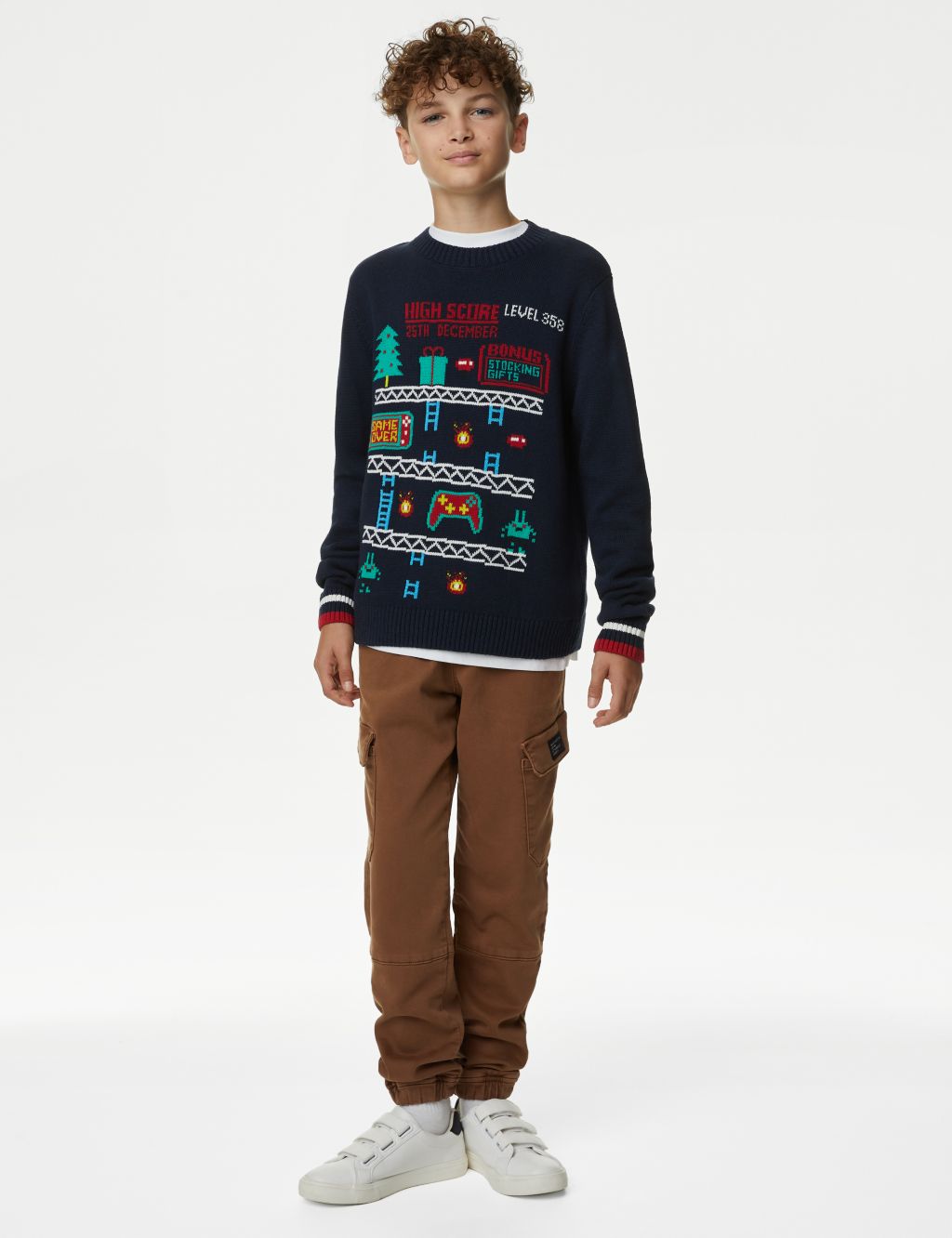 Pure Cotton Christmas Gaming Jumper (6-16 Yrs) image 3