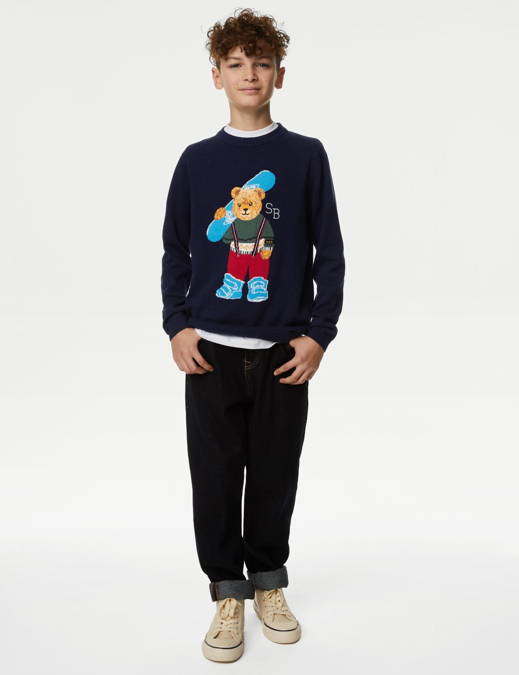 Pure Cotton Spencer Bear™ Jumper (6-16 Yrs) image 1