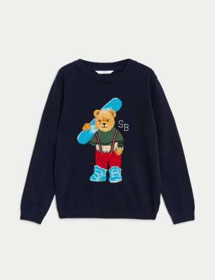 

Pullover aus reiner Baumwolle mit Spencer Bear™-Motiv (6-16 J.) - Navy Mix, Navy Mix
