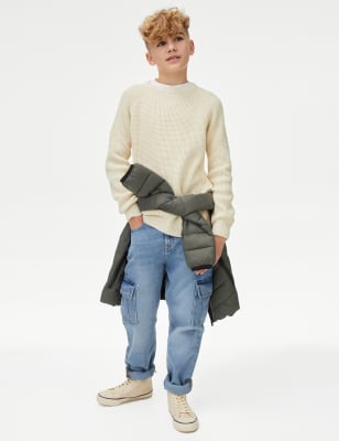 

M&S Collection Strickpullover aus reiner Baumwolle (6-16 J.) - Ecru, Ecru