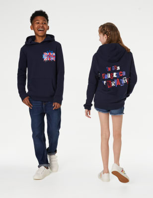 

Boys M&S Collection Cotton Rich Coronation Hoodie (6-16 Yrs) - Navy, Navy