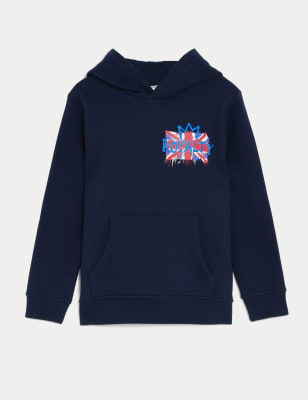

Boys M&S Collection Cotton Rich Coronation Hoodie (6-16 Yrs) - Navy, Navy