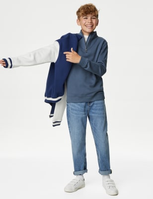 

Boys M&S Collection Cotton Rich Half Zip Sweatshirt (6-16 Yrs) - Air Force Blue, Air Force Blue