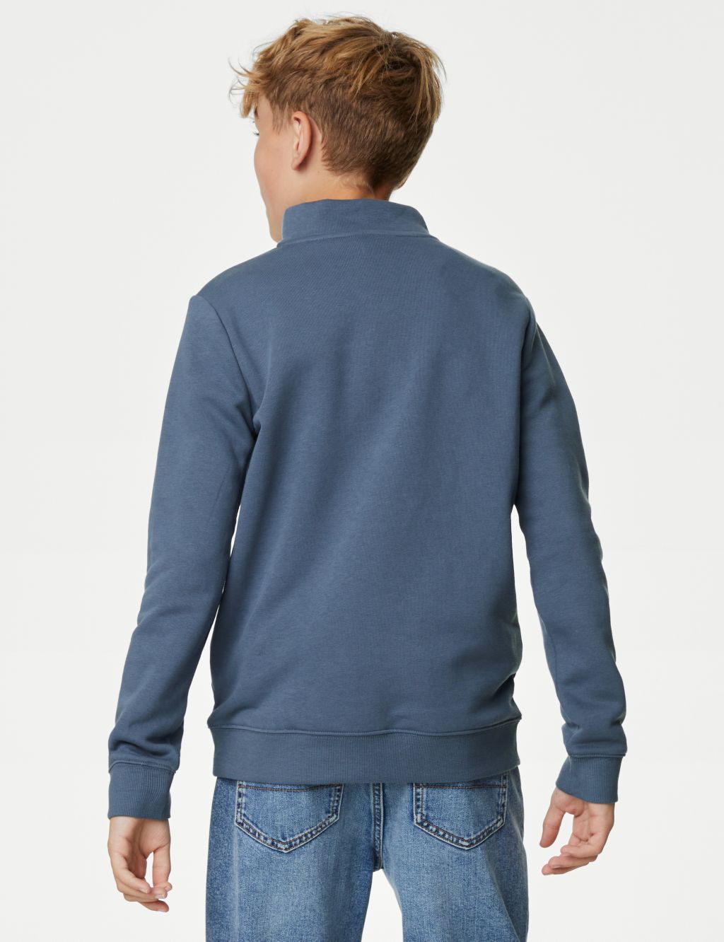 Cotton Rich Half Zip Sweatshirt (6-16 Yrs) image 4