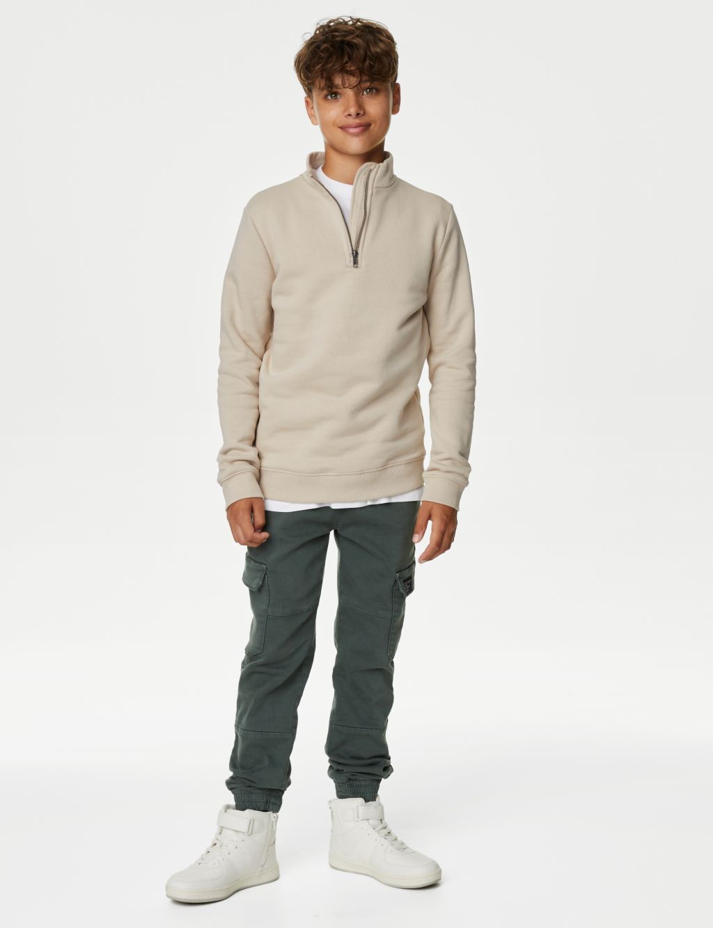 Cotton Rich Half Zip Sweatshirt (6-16 Yrs) image 3