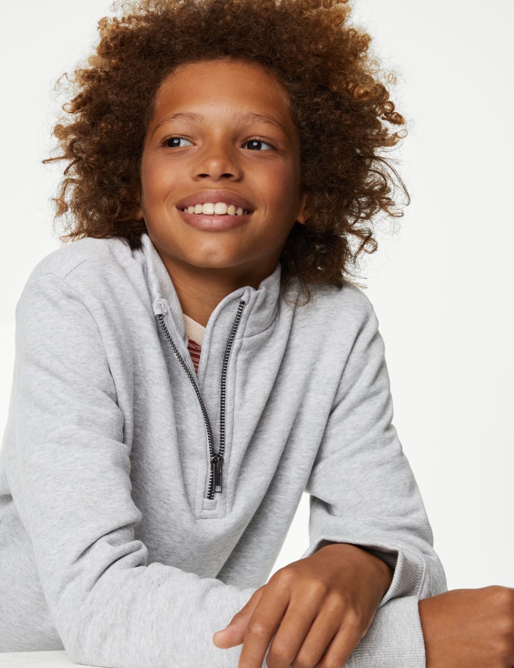 Cotton Rich Half Zip Sweatshirt (6-16 Yrs) image 1