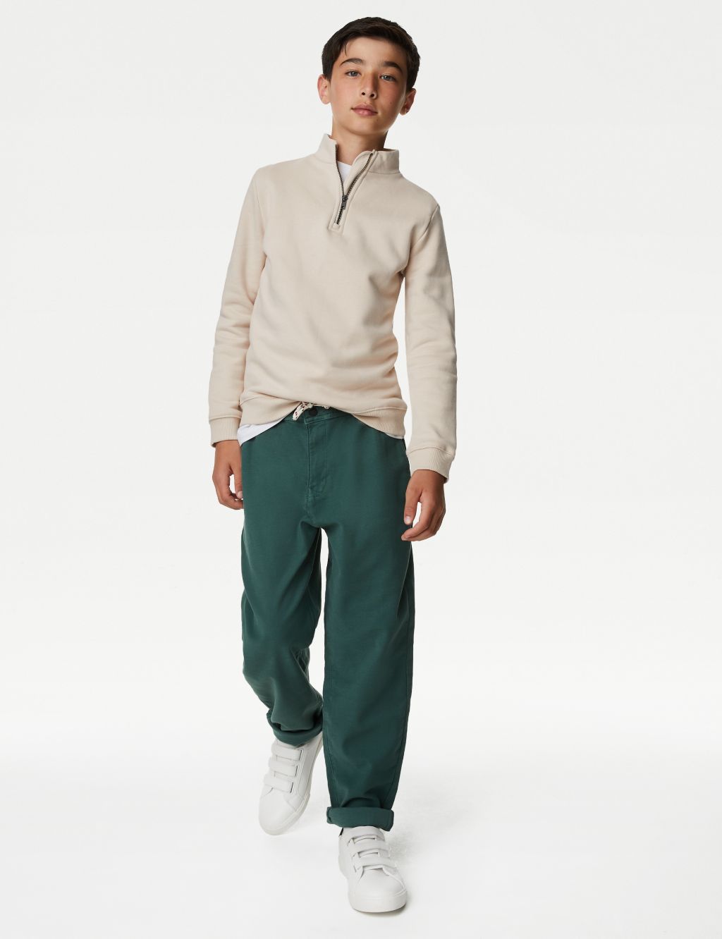 Cotton Rich Half Zip Sweatshirt (6-16 Yrs) image 1