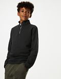 Bluza z zamkiem błyskawicznym na połowie długości z mieszanki z przewagą bawełny (6–16 lat)