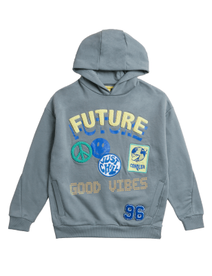 

M&S Collection Hoodie mit hohem Baumwollanteil und Schriftzug (6-16 J.) - Multi, Multi