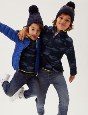 

M&S Collection Top polar de camuflaje reciclado con cremallera (2-16 años) - Blue Mix, Blue Mix