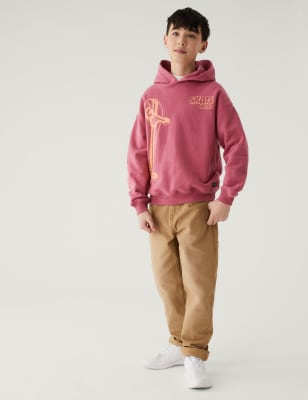 

M&S Collection Hoodie mit hohem Baumwollanteil und Skateboard-Motiv (6-16 J.) - Raspberry, Raspberry
