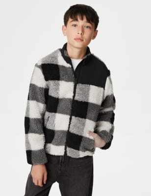 Borg Checked Zip Jumper (6-16 Yrs)