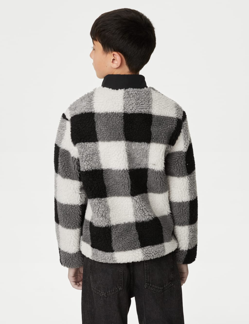 Borg Checked Zip Jumper (6-16 Yrs) image 5