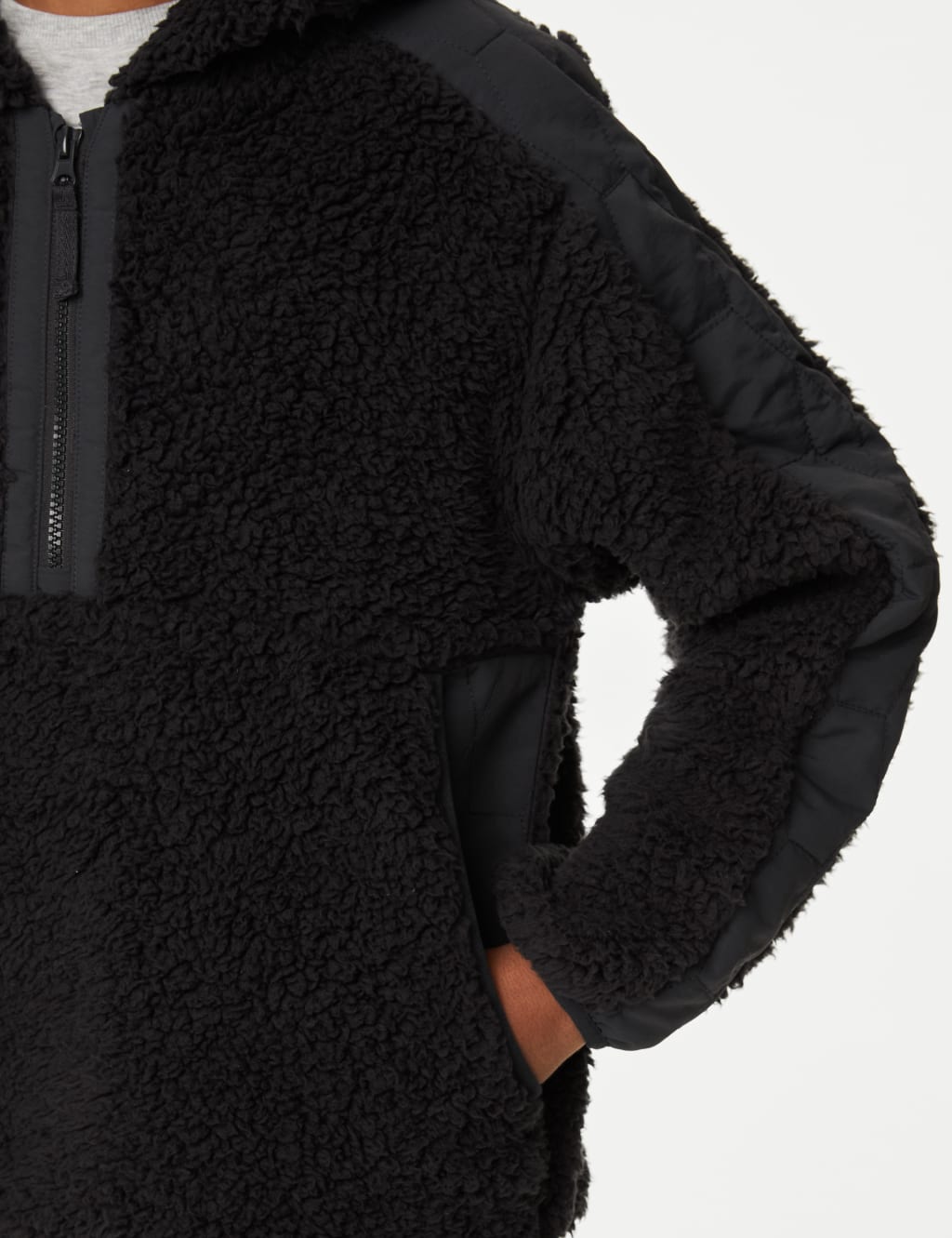 Borg Half Zip Hoodie (6-16 Yrs) image 4