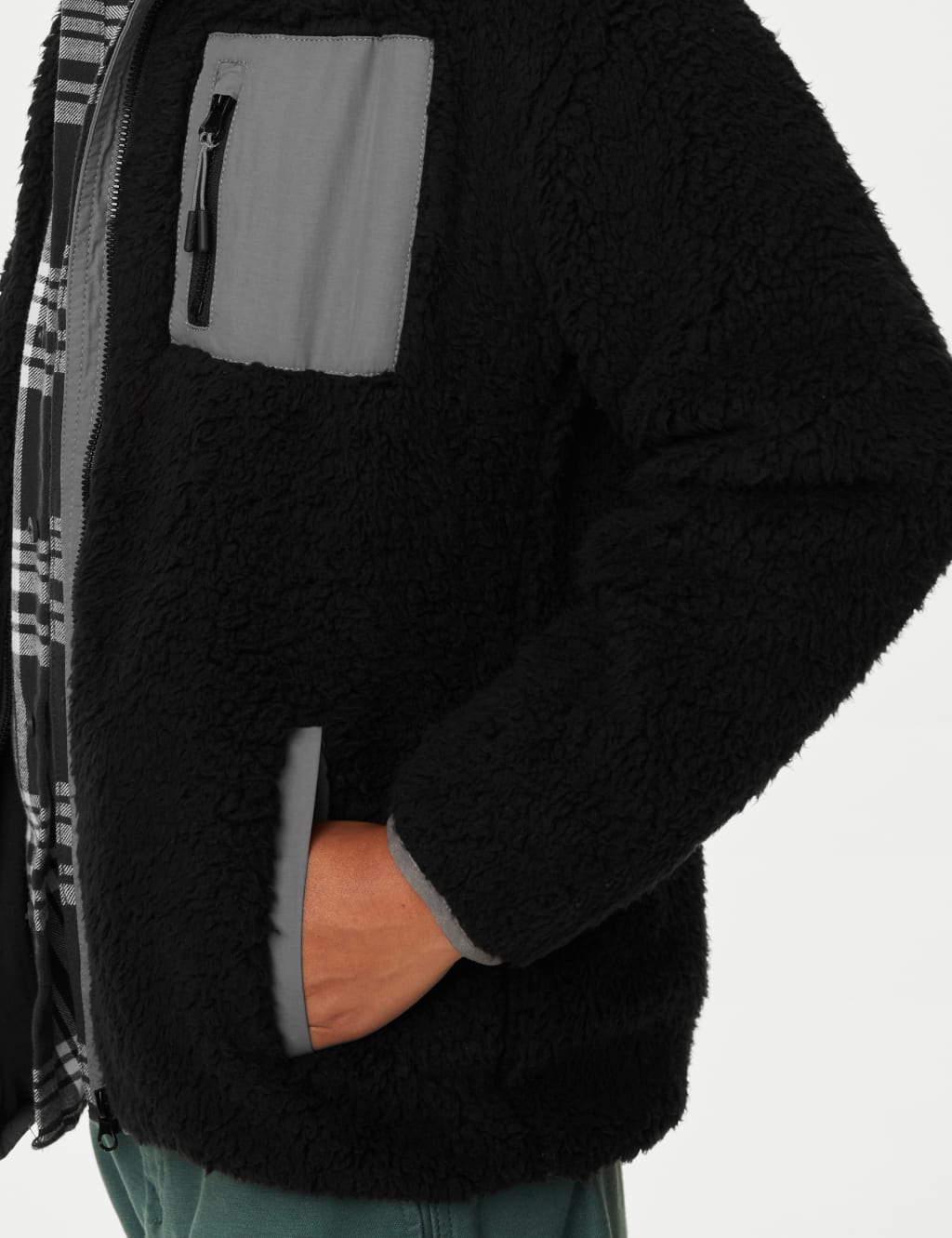 Borg Zip Through Fleece Jacket (6-16 Yrs) image 4