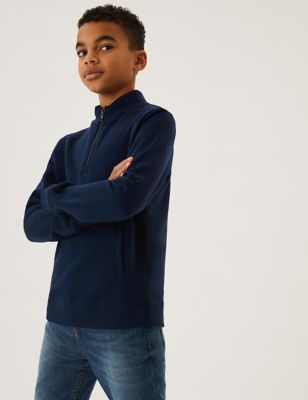 

Boys Cotton Rich Half Zip Funnel Neck Sweatshirt (6-16 Yrs) - Navy, Navy