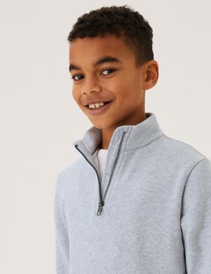 

Boys Cotton Rich Half Zip Funnel Neck Sweatshirt (6-16 Yrs) - Grey, Grey