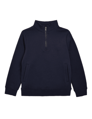 

Boys M&S Collection Cotton Rich Zip Sweatshirt - Navy, Navy