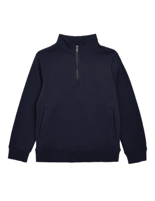 

M&S Collection Sudadera con cremallera de algodón - Navy, Navy