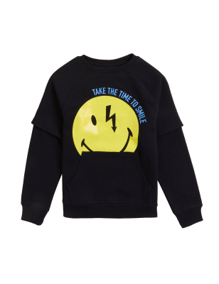 

Boys M&S Collection SmileyWorld® Cotton Rich Sweatshirt (6-16 Yrs) - Black, Black