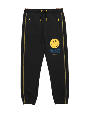 

Boys M&S Collection SmileyWorld® Cotton Take Time To Slogan Joggers (6-16 Yrs) - Black, Black