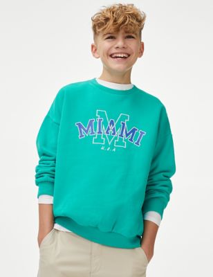 Cotton Rich Miami Slogan Sweatshirt (6-16 Yrs)