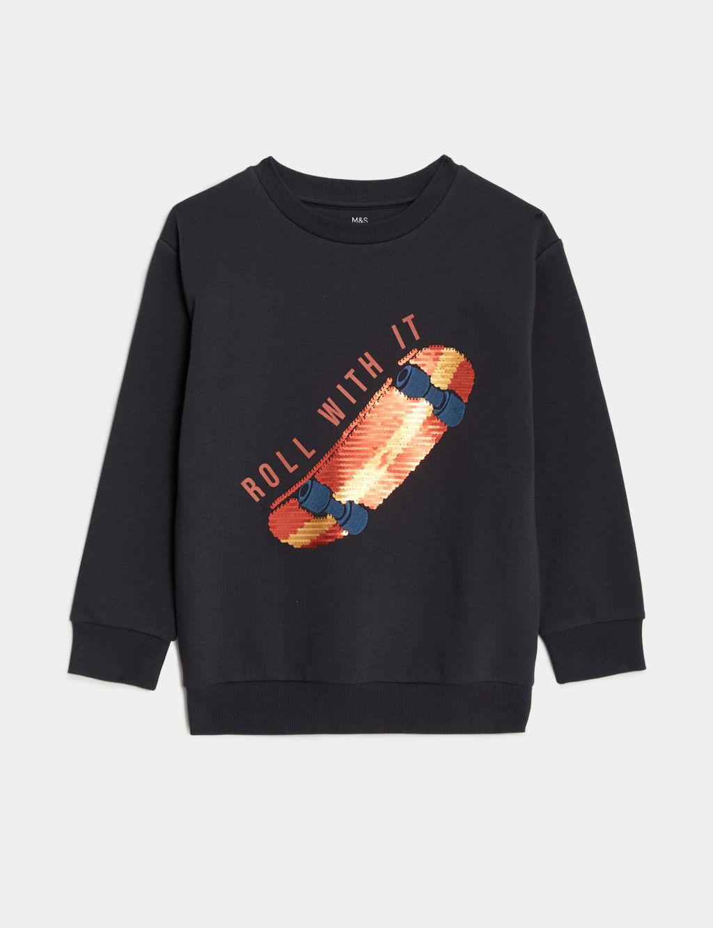 Cotton Rich Sequin Skateboard Sweatshirt (6-16 Yrs) image 2