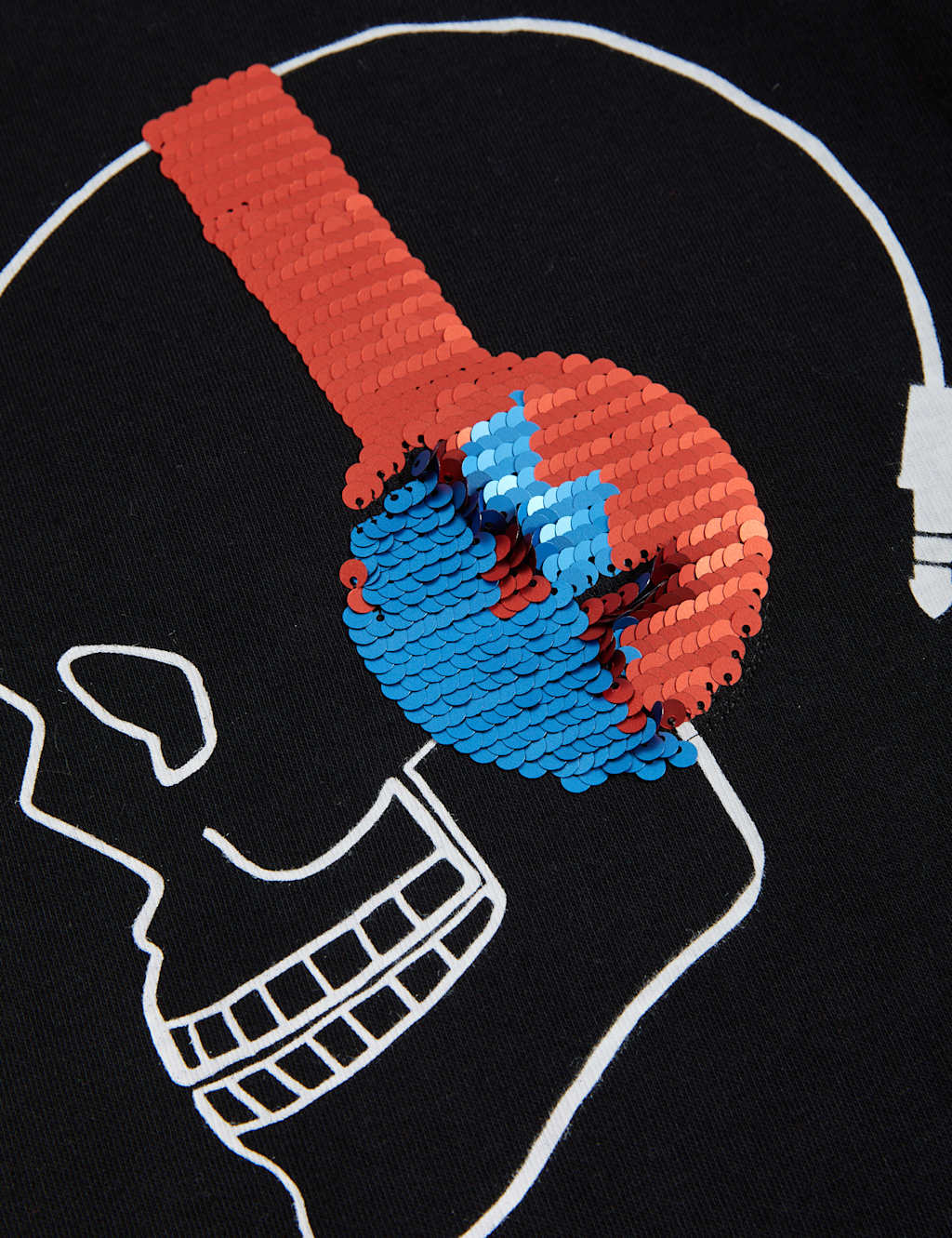 Cotton Rich Sequin Headphones Sweatshirt (6-16 Yrs) image 5