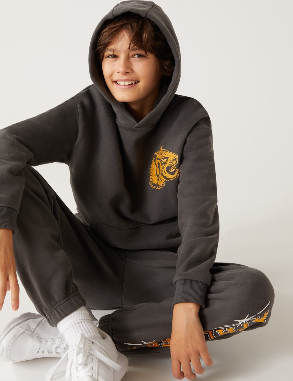 Cotton Rich Tiger Hoodie (6-16 Yrs) image 1