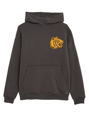 

Boys M&S Collection Cotton Rich Tiger Hoodie (6-16 Yrs) - Dark Graphite, Dark Graphite