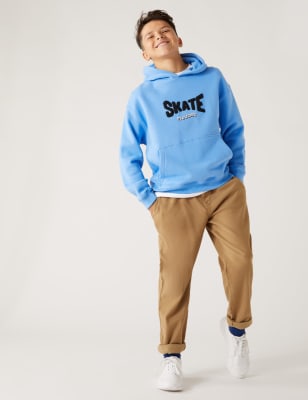 

Boys M&S Collection Cotton Rich Skate Hoodie (6-16 Yrs) - Azure Blue, Azure Blue
