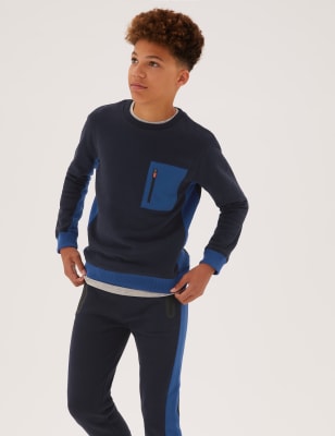 

M&S Collection Sweatshirt mit hohem Baumwollanteil und Reißverschluss (6-16 Jahre) - Black, Black