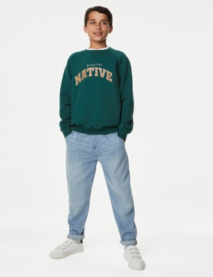 

Boys M&S Collection Cotton Rich Slogan Sweatshirt (6-16 Yrs) - Petrol Green, Petrol Green