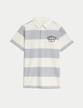 Camisa de rugby 100% algodón con texto (6-16&nbsp;años)