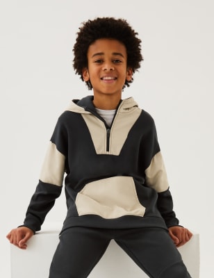 

Boys M&S Collection Cotton Rich Colour Block Hoodie (6-16 Yrs) - Black Mix, Black Mix