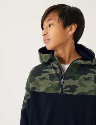 

Boys M&S Collection Cotton Rich Camouflage Hoodie (6-16 Yrs) - Black Mix, Black Mix
