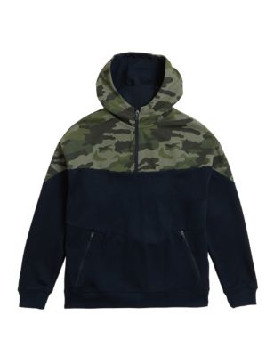 M&S Boys Cotton Rich Camouflage Hoodie (6-16 Yrs)