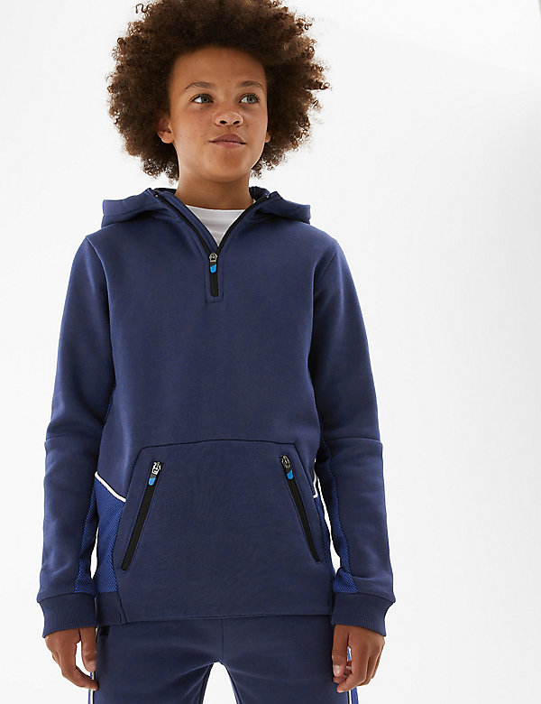 Pure Cotton Zip Tricot Hoodie (6-16 Yrs)