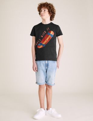 T-shirt 100 % coton, orné de sequins réversibles (du 6 au 16 ans) - Carbon