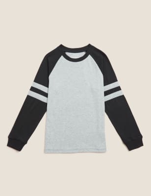 

M&S Collection Gestreiftes Oberteil aus reiner Baumwolle (6-16 Jahre) - Carbon, Carbon