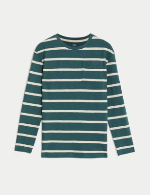 Pure Cotton Textured Striped Top (6-16 Yrs)