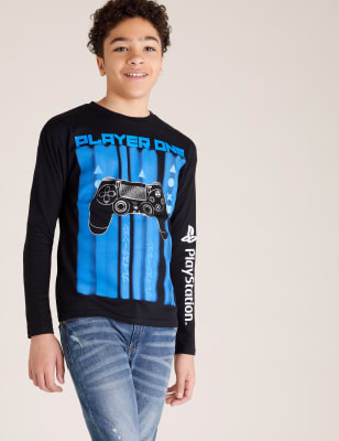 

Boys M&S Collection Pure Cotton PlayStation™ Top (6-16 Yrs) - Black, Black