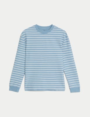 

M&S Collection Top de rayas de algodón (6-16 años) - Blue Mix, Blue Mix