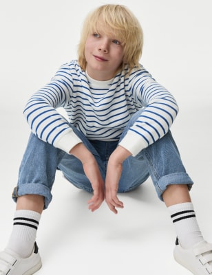 

Boys M&S Collection Cotton Rich Striped Top (6-16 Yrs) - Ivory Mix, Ivory Mix