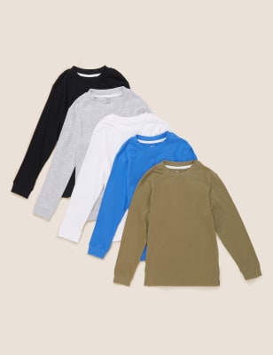 

Boys M&S Collection 5pk Pure Cotton Plain Tops (6-16 Yrs) - Multi, Multi