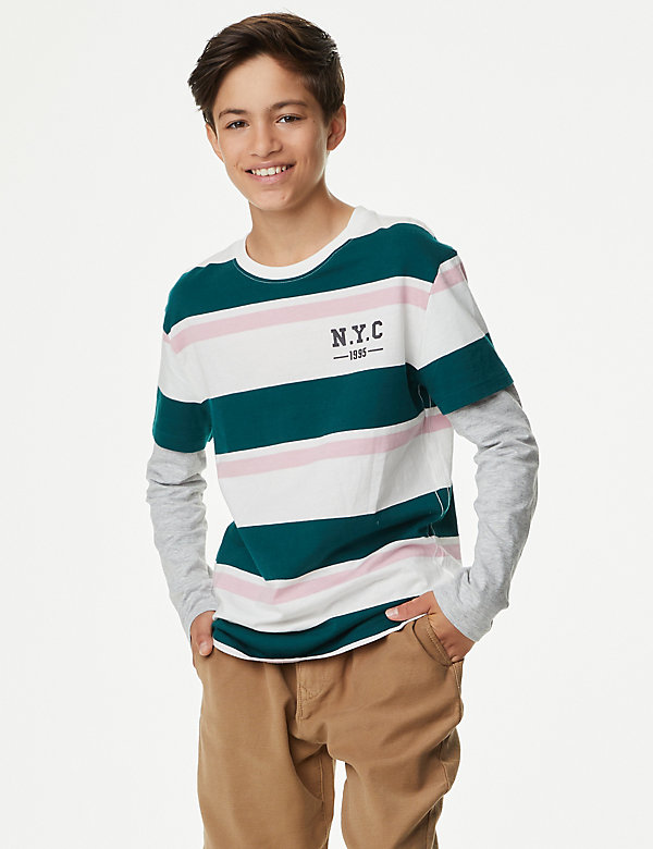 Pure Cotton Striped Top (6-16 Yrs) - NL